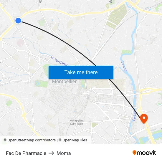 Fac De Pharmacie to Moma map
