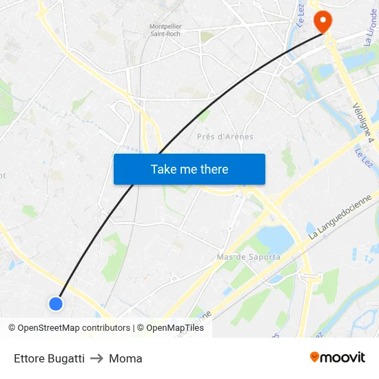 Ettore Bugatti to Moma map