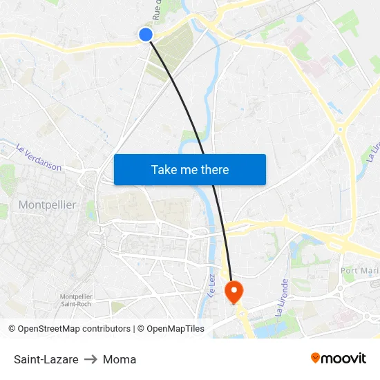 Saint-Lazare to Moma map