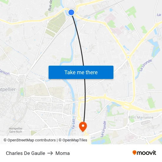 Charles De Gaulle to Moma map