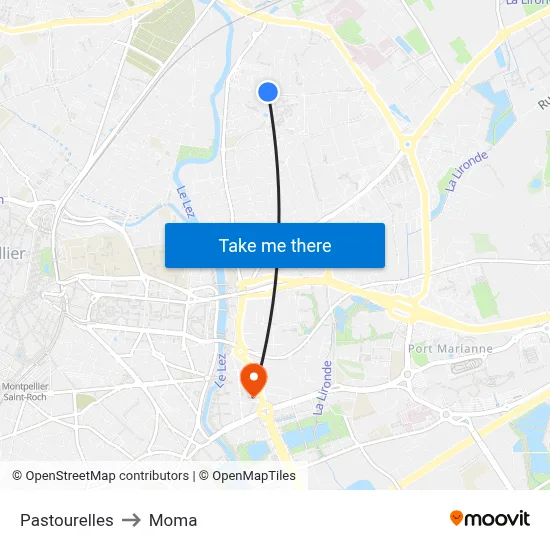 Pastourelles to Moma map