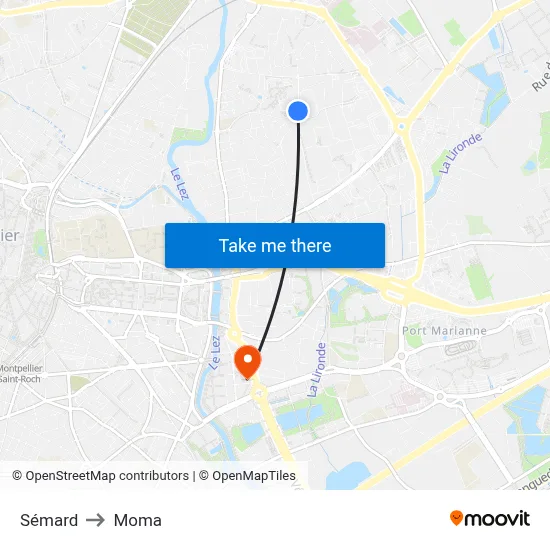 Sémard to Moma map