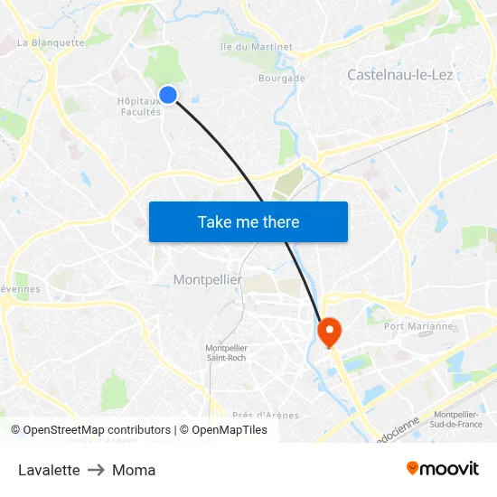 Lavalette to Moma map