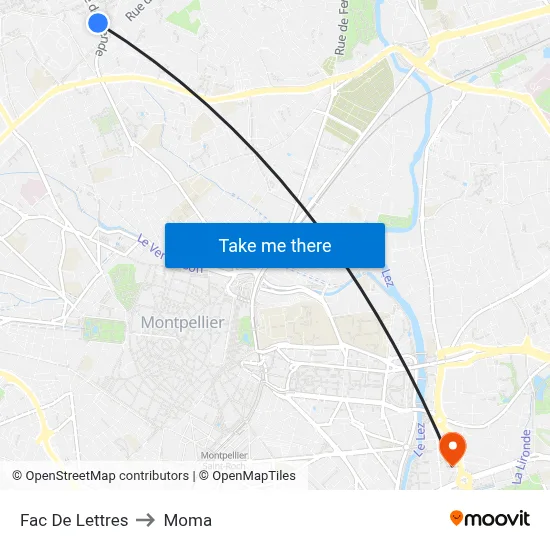Fac De Lettres to Moma map