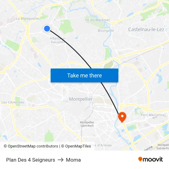 Plan Des 4 Seigneurs to Moma map