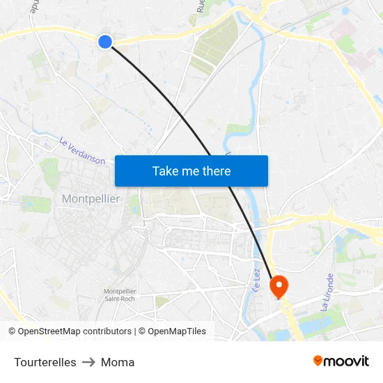 Tourterelles to Moma map