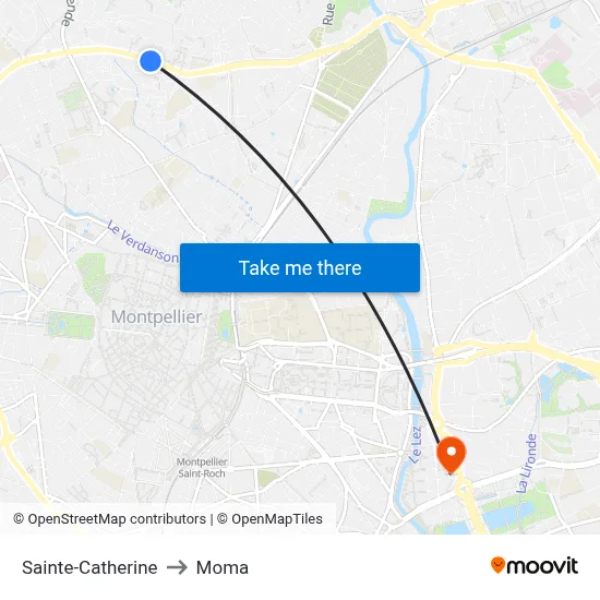 Sainte-Catherine to Moma map