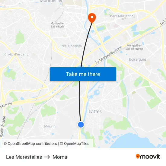 Les Marestelles to Moma map