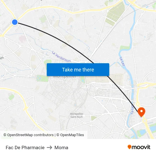 Fac De Pharmacie to Moma map