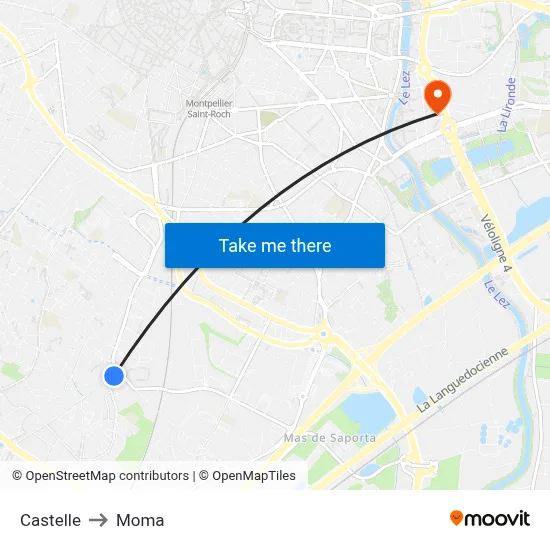 Castelle to Moma map