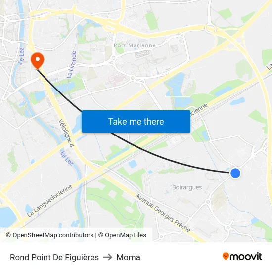 Rond Point De Figuières to Moma map