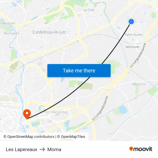 Les Lapereaux to Moma map