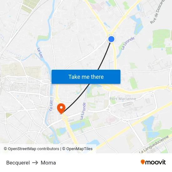 Becquerel to Moma map