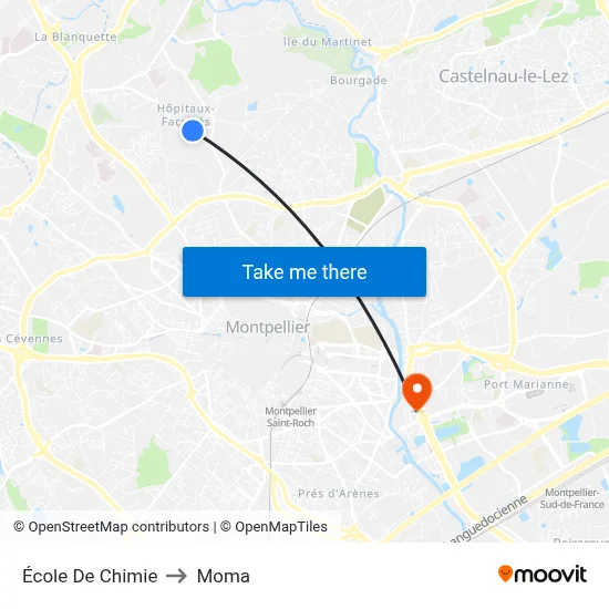 École De Chimie to Moma map