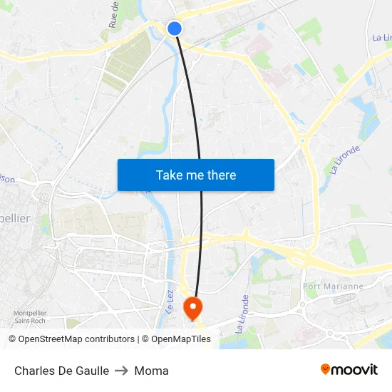 Charles De Gaulle to Moma map