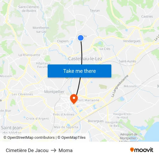 Cimetière De Jacou to Moma map