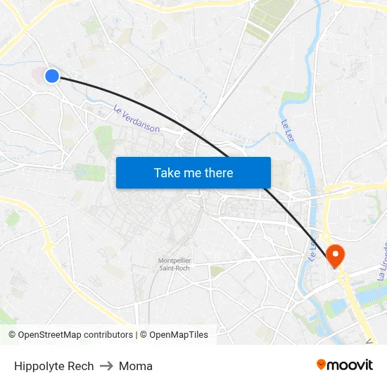 Hippolyte Rech to Moma map