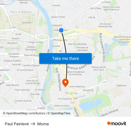 Paul Painlevé to Moma map