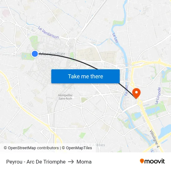 Peyrou - Arc De Triomphe to Moma map