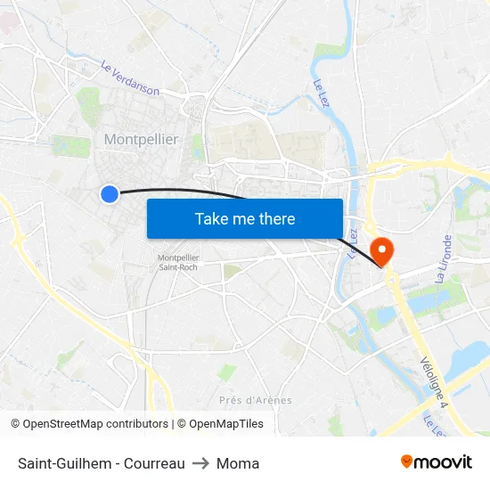 Saint-Guilhem - Courreau to Moma map