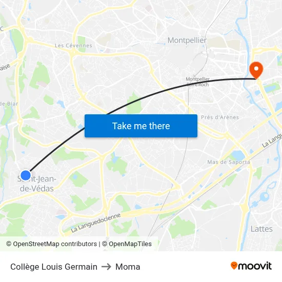 Collège Louis Germain to Moma map