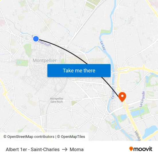 Albert 1er - Saint-Charles to Moma map