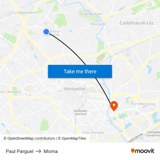 Paul Parguel to Moma map