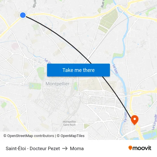Saint-Éloi - Docteur Pezet to Moma map