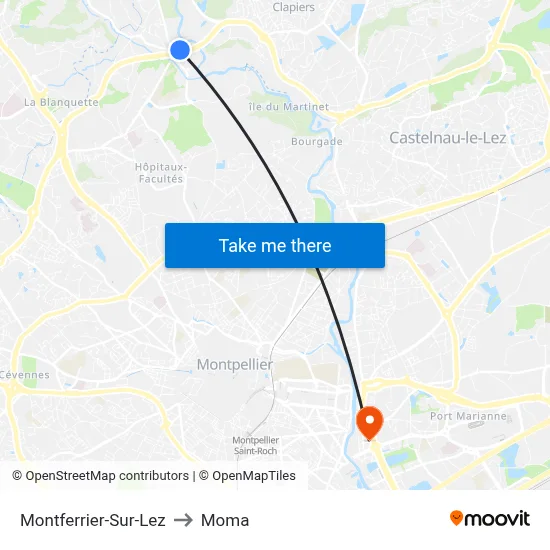 Montferrier-Sur-Lez to Moma map
