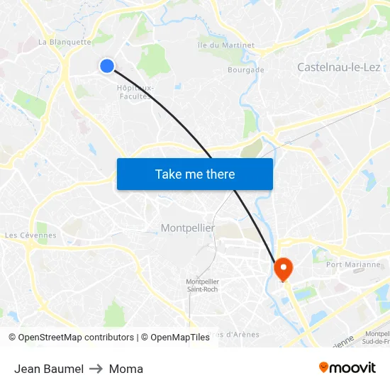 Jean Baumel to Moma map