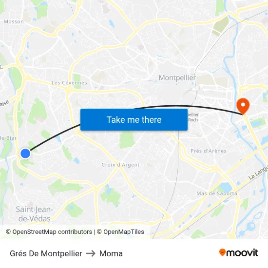 Grés De Montpellier to Moma map