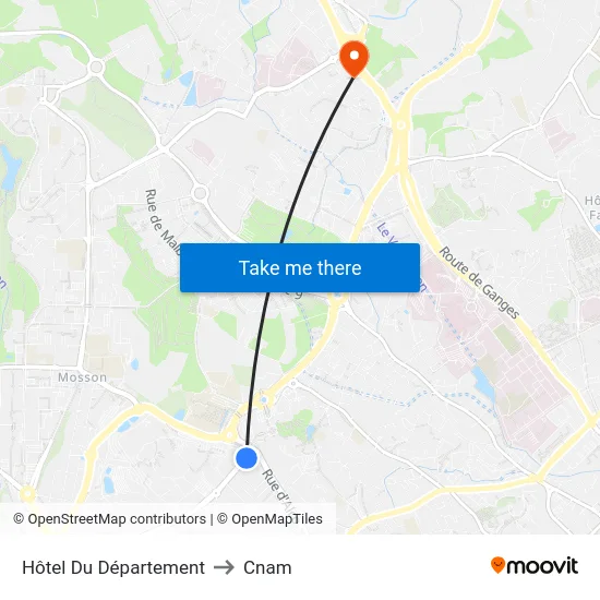 Hôtel Du Département to Cnam map
