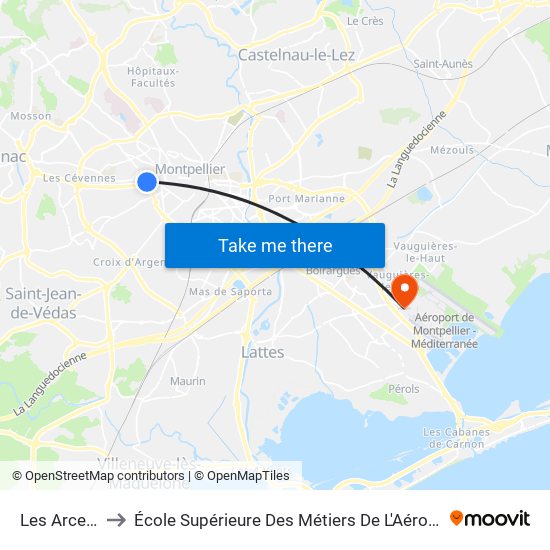 Les Arceaux to École Supérieure Des Métiers De L'Aéronautique map