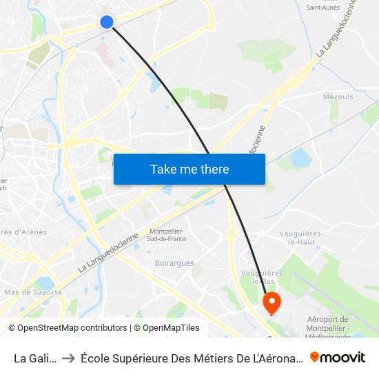 La Galine to École Supérieure Des Métiers De L'Aéronautique map