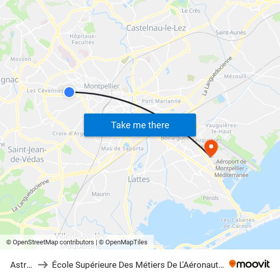 Astruc to École Supérieure Des Métiers De L'Aéronautique map