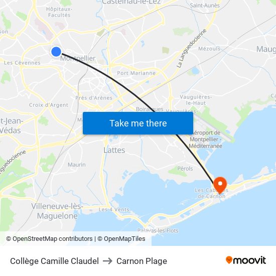 Collège Camille Claudel to Carnon Plage map