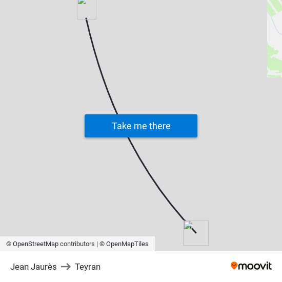 Jean Jaurès to Teyran map