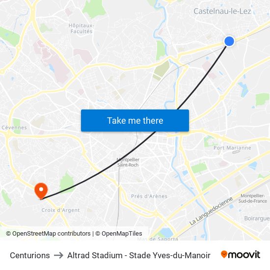 Centurions to Altrad Stadium - Stade Yves-du-Manoir map