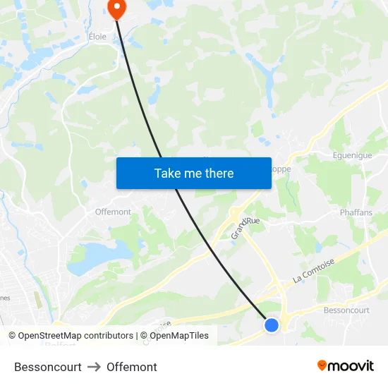 Bessoncourt to Offemont map