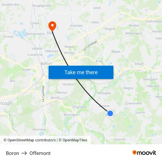 Boron to Offemont map