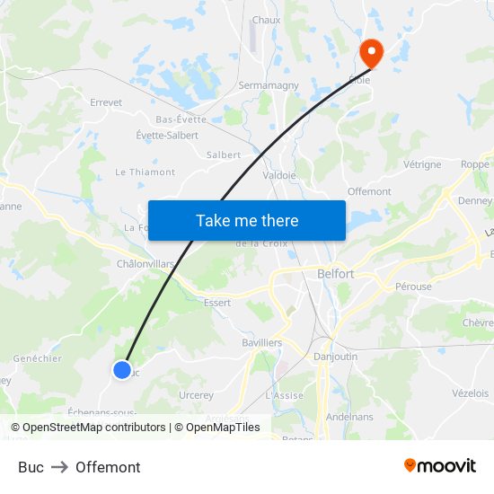 Buc to Offemont map