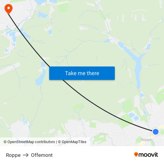 Roppe to Offemont map