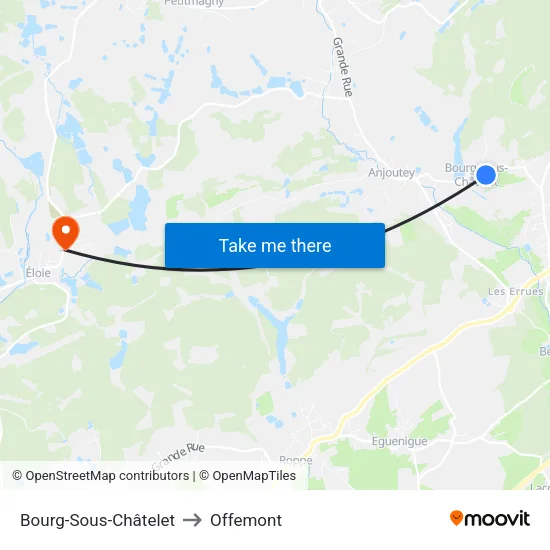 Bourg-Sous-Châtelet to Offemont map