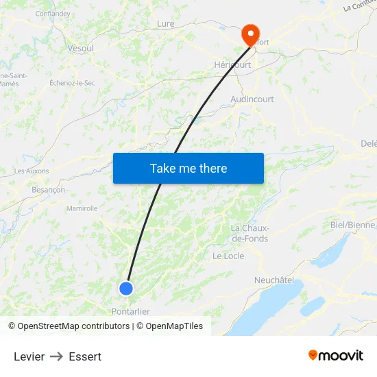 Levier to Essert map