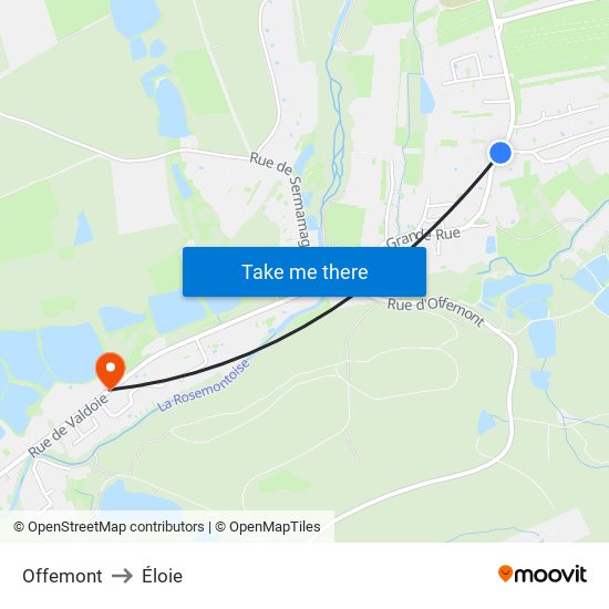 Offemont to Éloie map