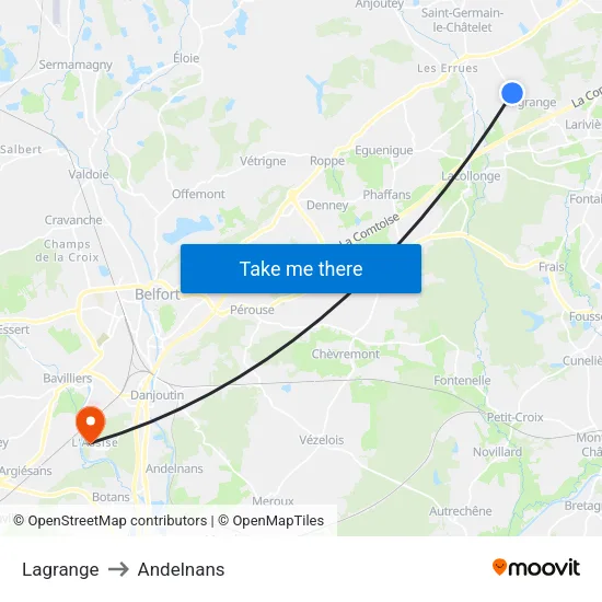 Lagrange to Andelnans map