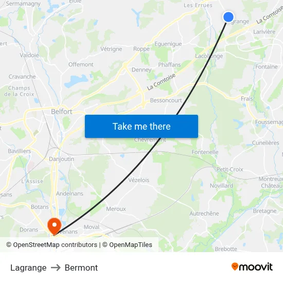 Lagrange to Bermont map