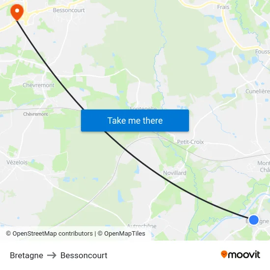 Bretagne to Bessoncourt map