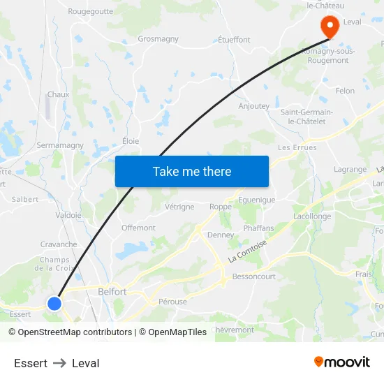Essert to Leval map