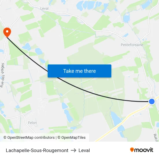 Lachapelle-Sous-Rougemont to Leval map